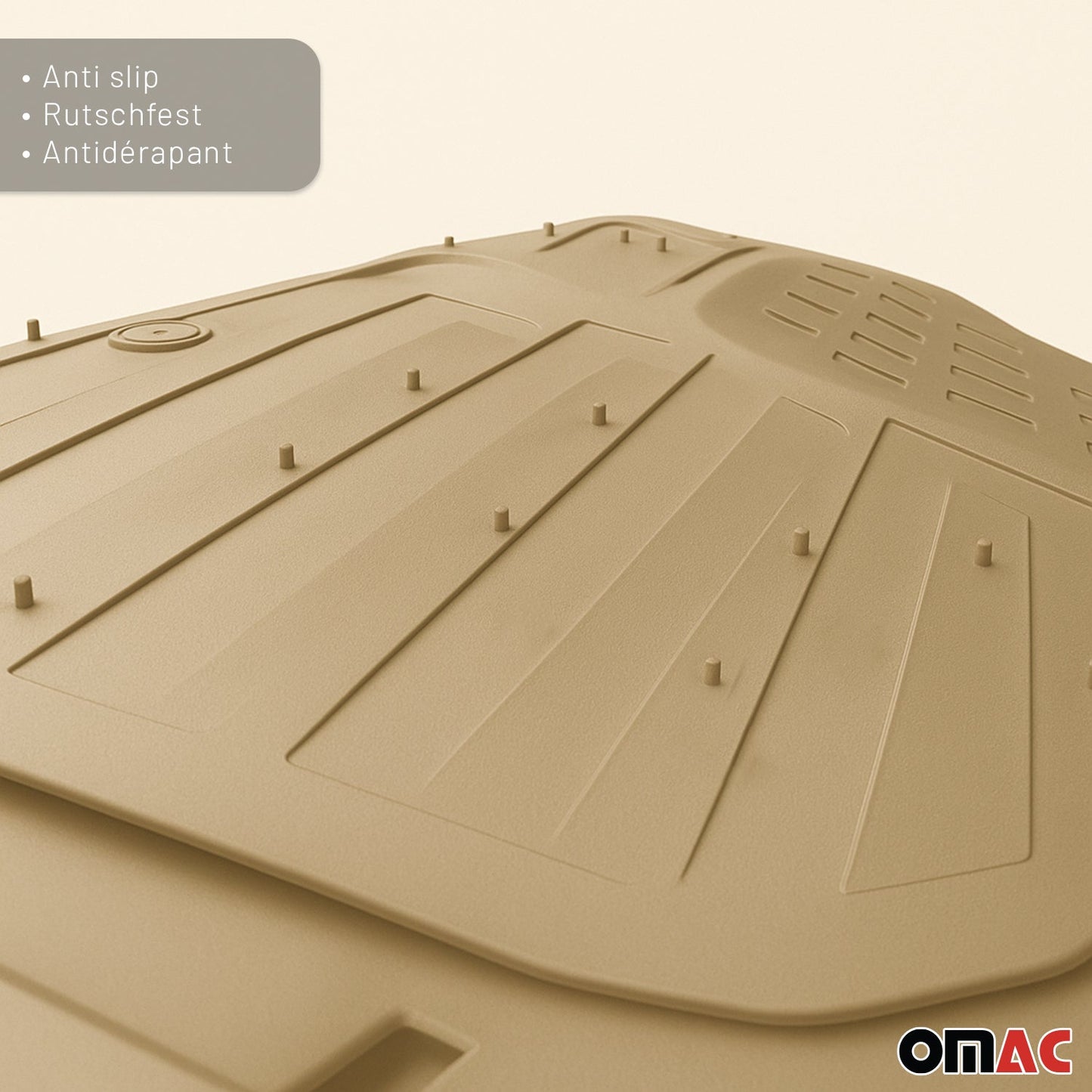 Fußmatten Automatten für VW Caddy 3D Passform Hoher Rand Gummimatten Beige