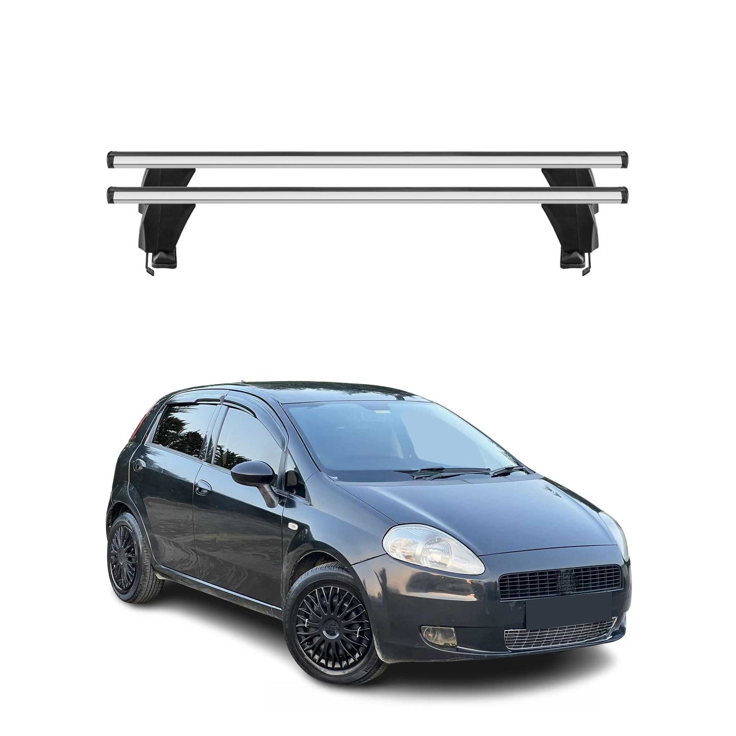 Menabo Dachträger Grundtäger für Fiat Grande Punto 2005-2012 3tür 50kg Silber 2x