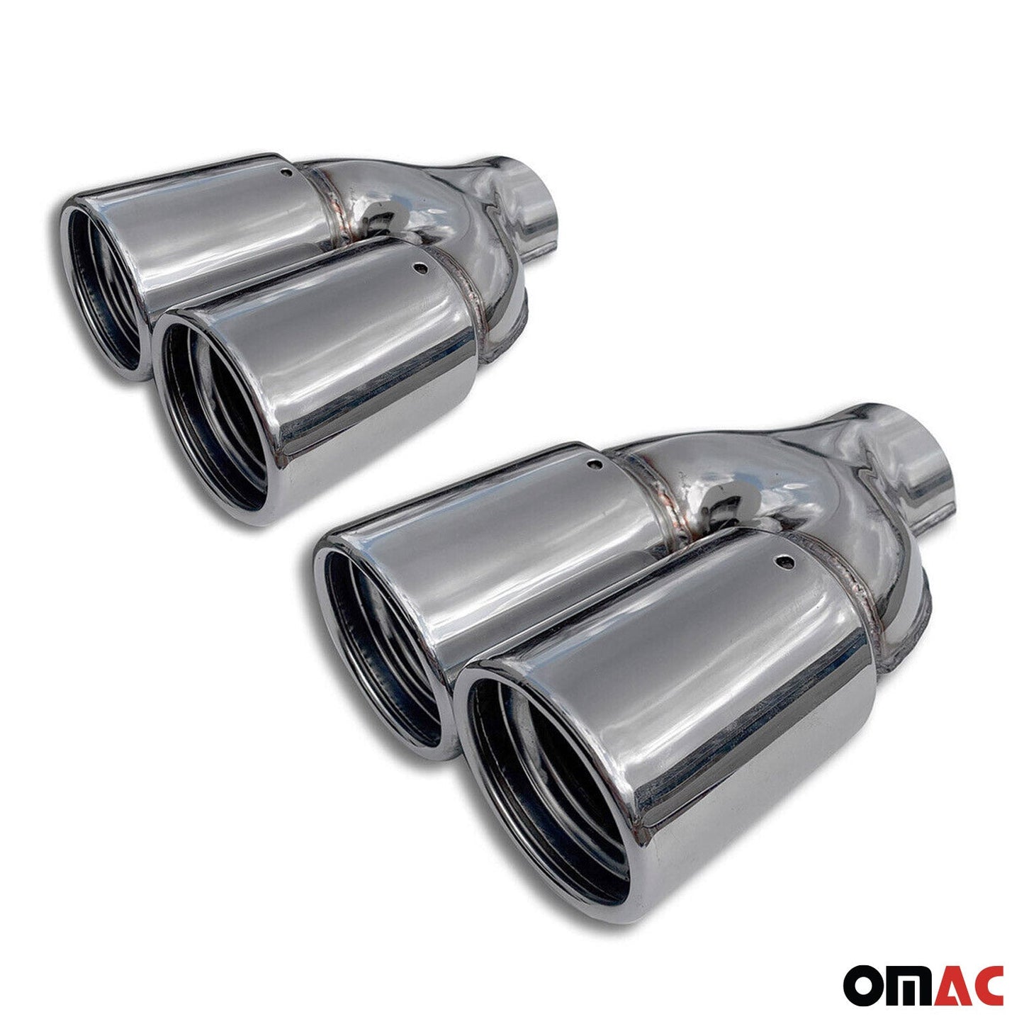 Auspuffblende Endrohr für Renault Clio 2012-2019 Edelstahl Chrom 2tlg