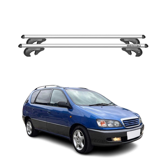 Menabo Dachträger Grundtäger für Toyota Picnic 1996-2001 90kg Alu Silber 2tlg