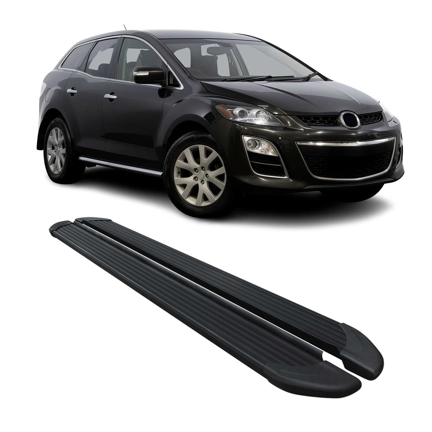 Seitenschweller Trittbretter Schweller für Mazda CX-7 2006-2012 Alu Schwarz