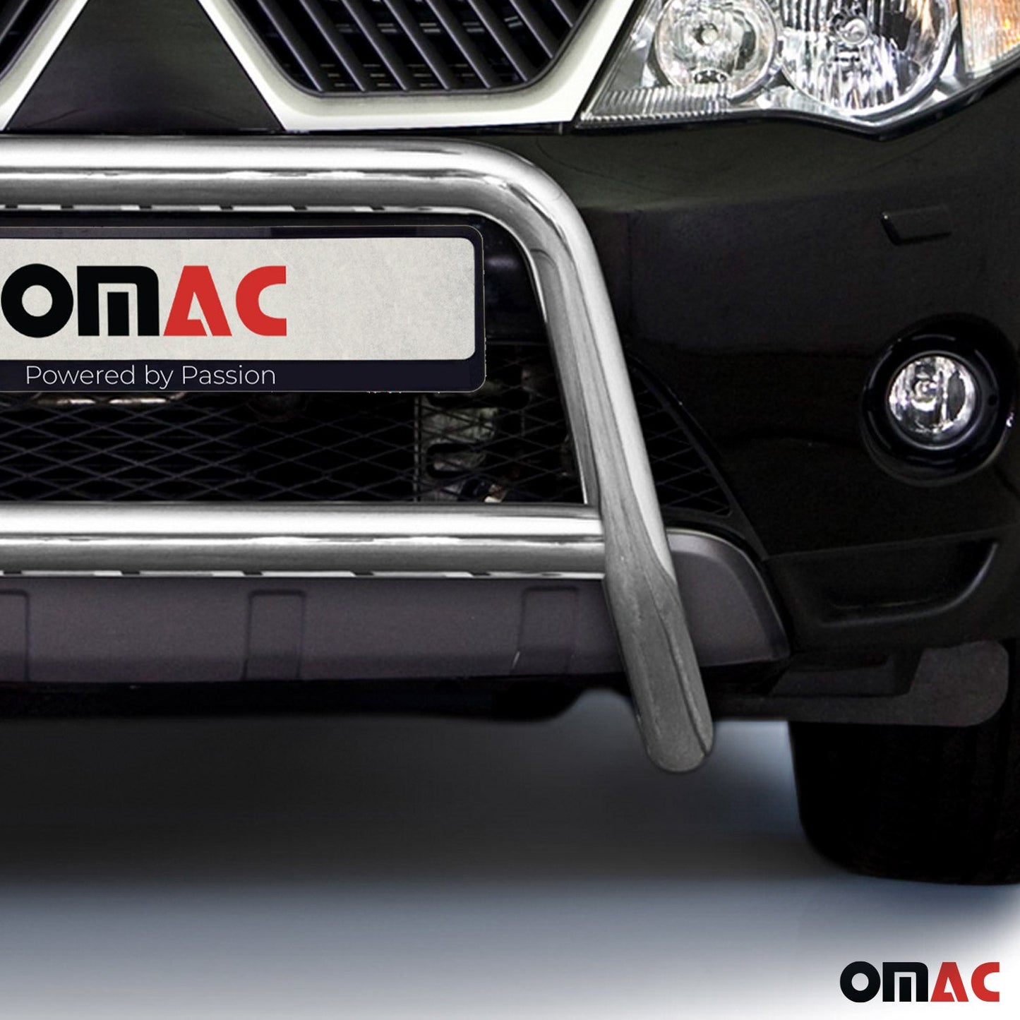 Bară de protecție/buton față pentru Mitsubishi Outlander 2007-2010, omologată ABE, oțel, argintiu