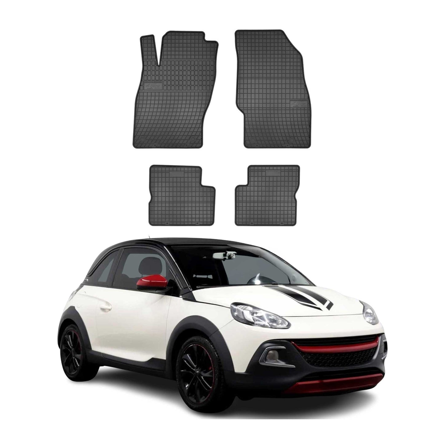 Covorașe de cauciuc Opel Adam 2012-2019, set 4 piese, negru