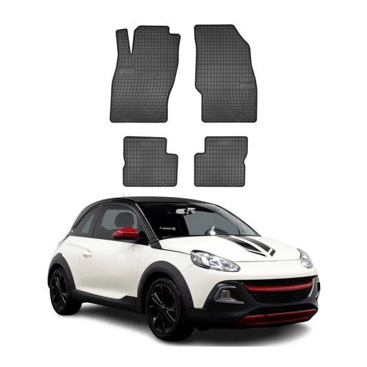 Covorașe de cauciuc Opel Adam 2012-2019, set 4 piese, negru