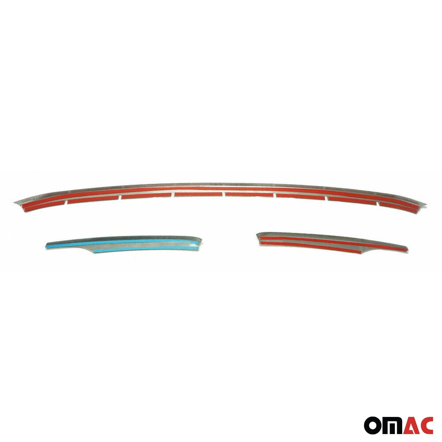 Benzi decorative grilă radiator pentru VW Caddy 2015-2020, oțel inoxidabil, argintiu, set 3 piese