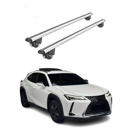 Dachträger Grundtäger für Lexus UX 2018-2025 100kg Aluminium Silber 2 tlg ABE