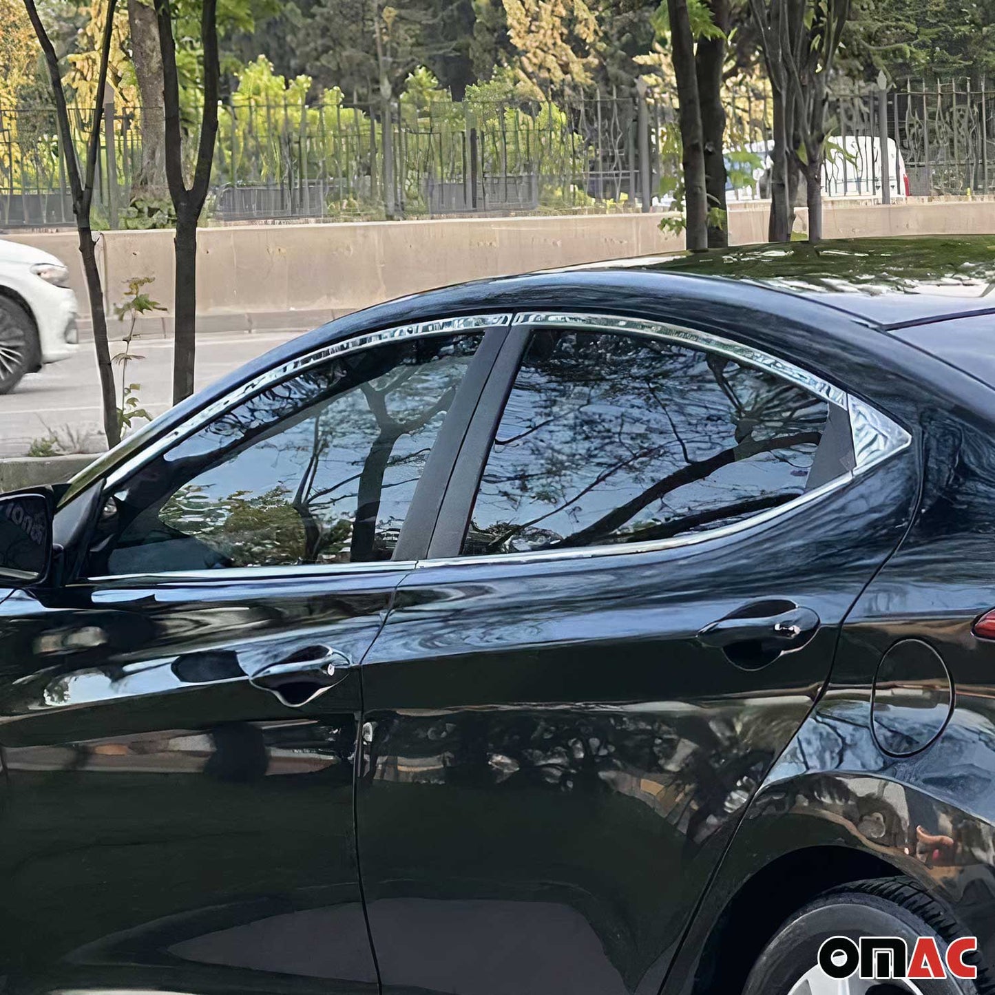 Benzi decorative pentru geamuri pentru Hyundai Elantra Saloon 2010-2015, cromate, 10 bucăți