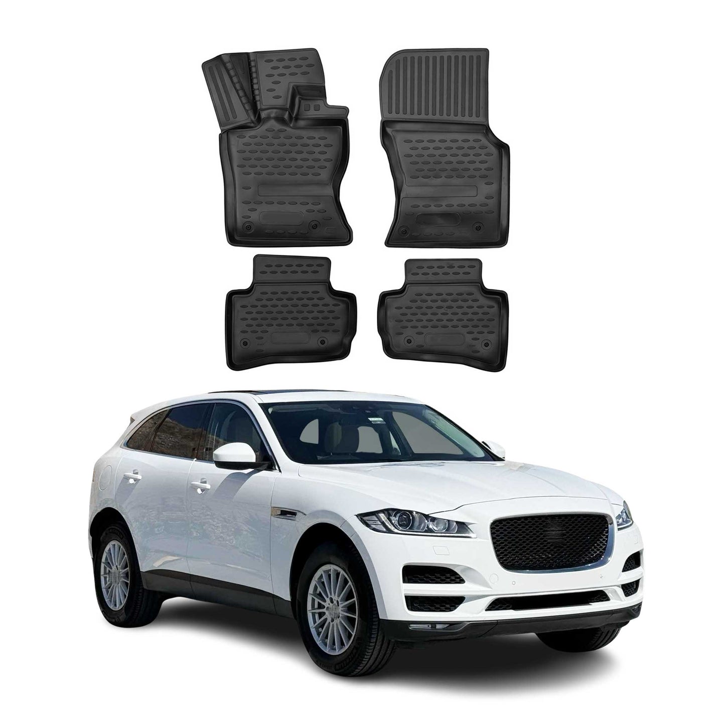 2015-2025 Jaguar F-Pace Fußmatten TPE Schwarz 4 tlg