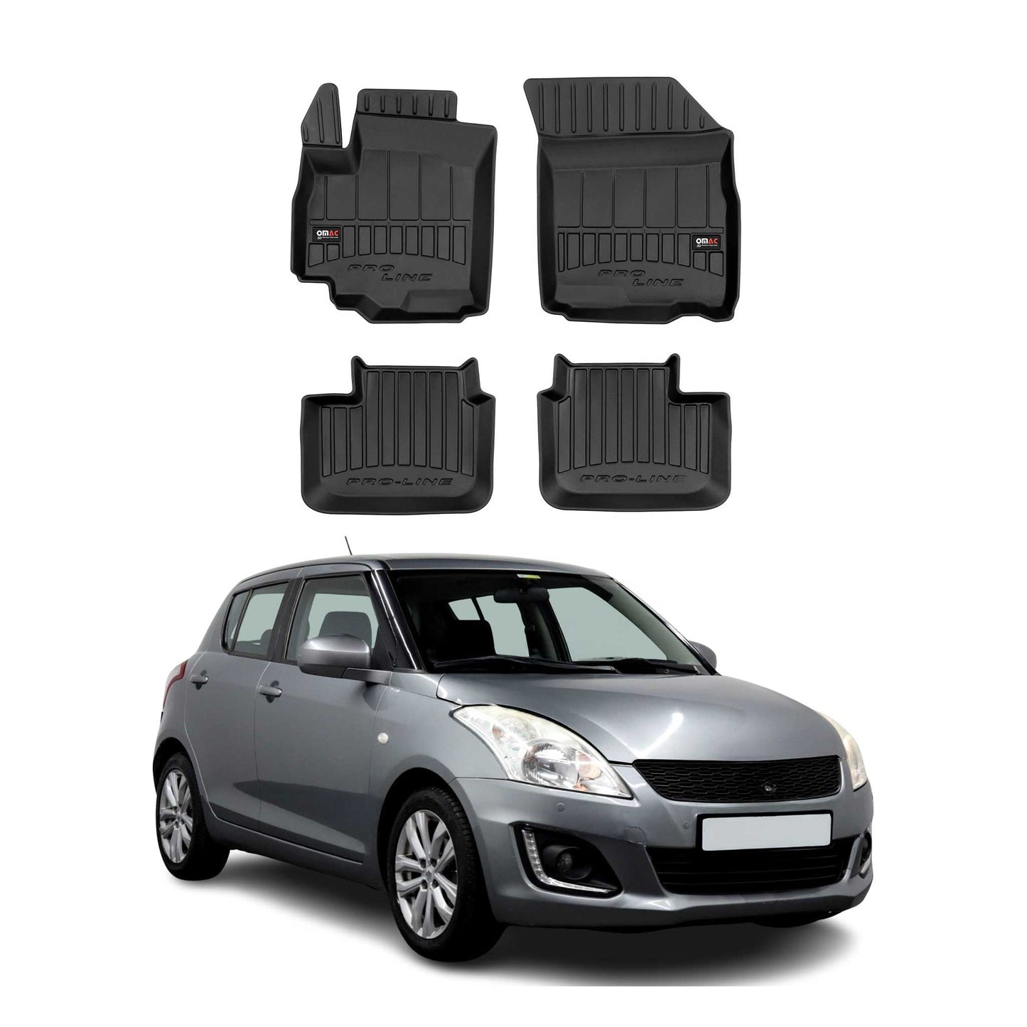 Covorașe auto TPE negre pentru Suzuki Swift SX4 2007-2017, 4 buc.