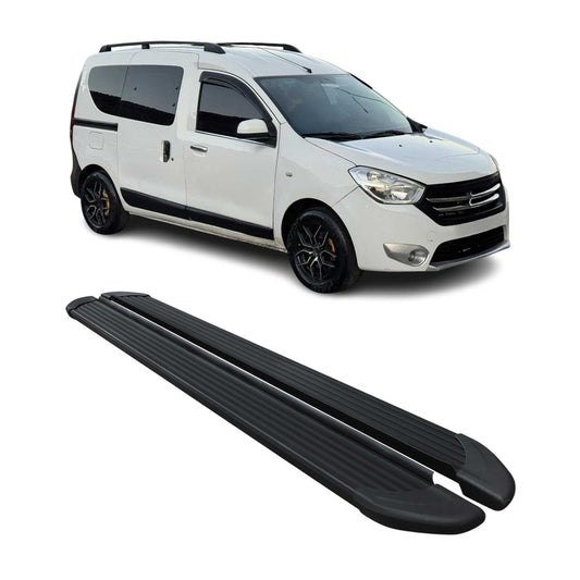 Seitenschweller Trittbretter Schweller für Dacia Dokker 2012-2021 Alu Schwarz