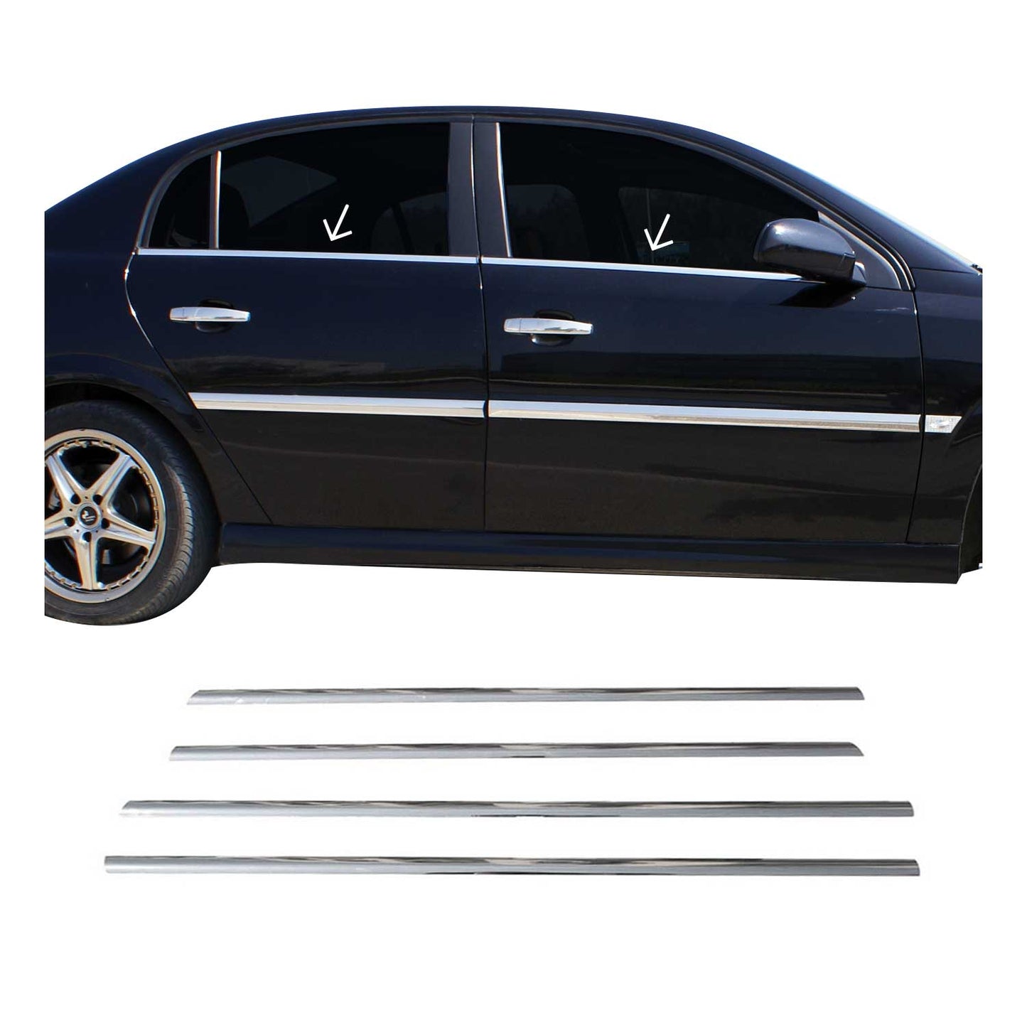 Fensterleisten Zierleisten für Opel Vectra C Stufenheck Limo 2002-2008 Chrom 4x