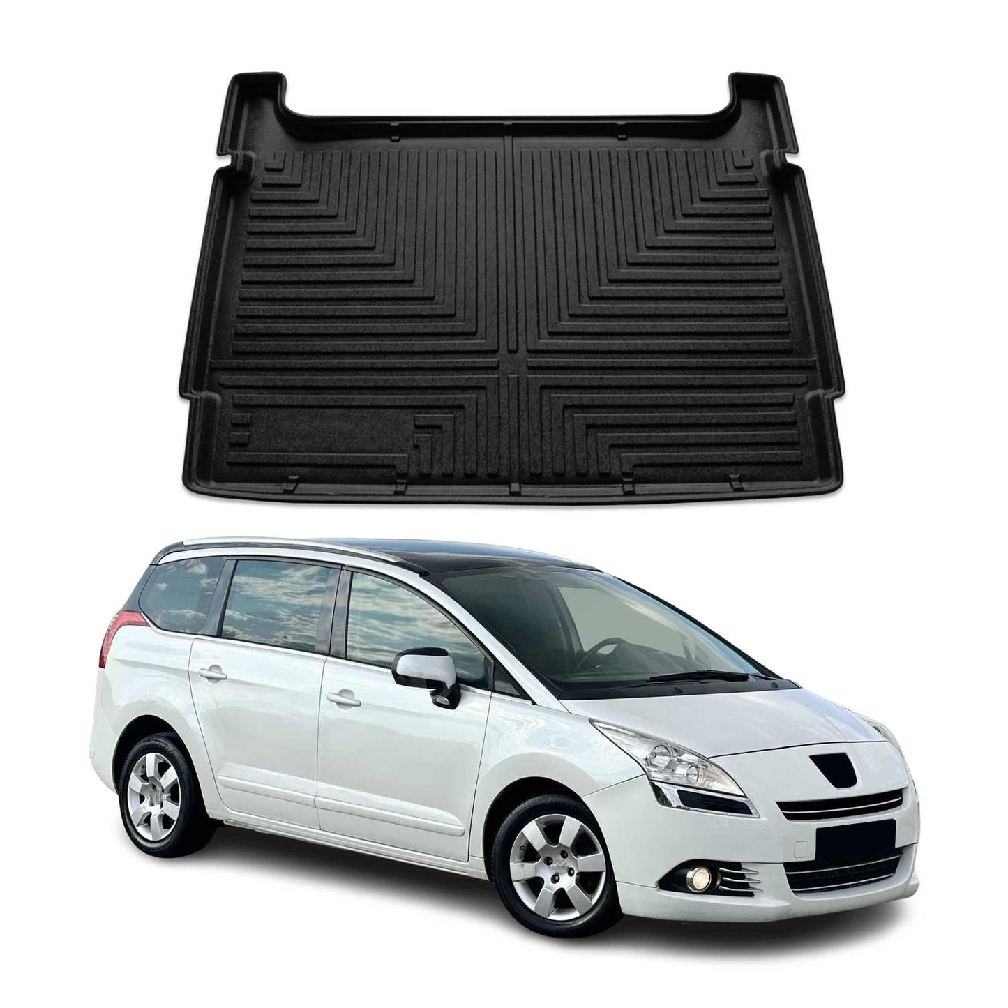 Protecție portbagaj/cargo pentru Peugeot 5008 I 2010-2017, cauciuc TPE, negru