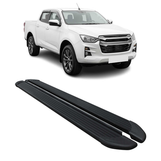 Praguri laterale, aluminiu, negru, pentru Isuzu D-Max III 2019-2025