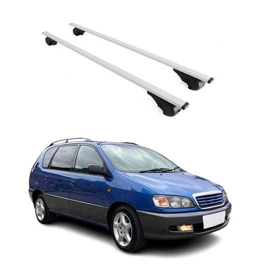 Portbagaj de plafon pentru Toyota Picnic 1996-2001 75kg metal argintiu 2 buc