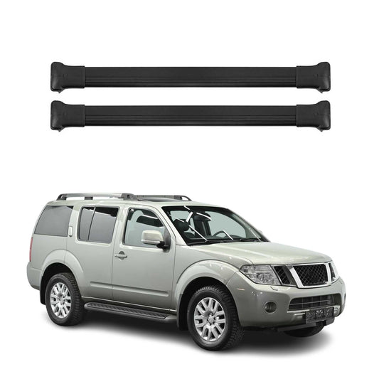 Portbagaj de plafon pentru Nissan Pathfinder 2005-2013 75kg aluminiu negru 2 piese