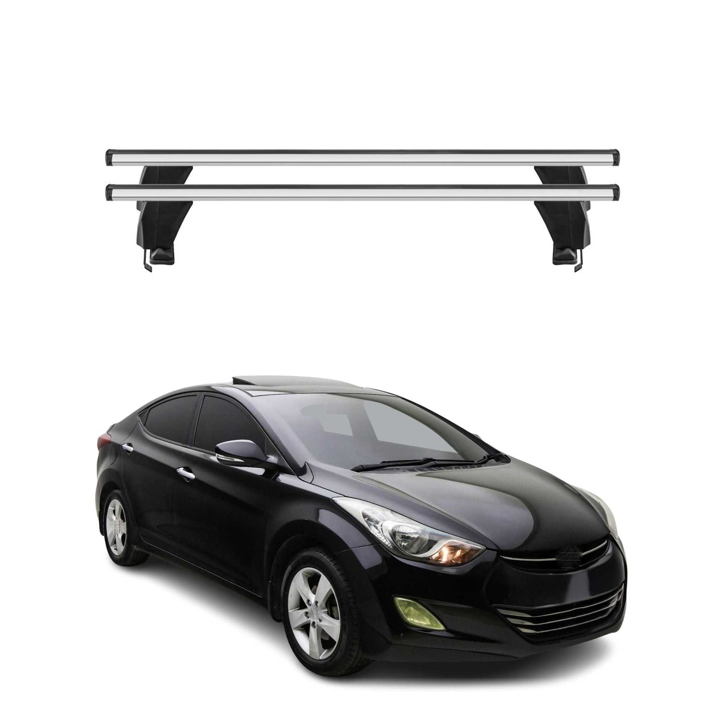 Menabo Dachträger Grundtäger für Hyundai Elantra mk5 2010-2015 50kg Alu Grau 2x