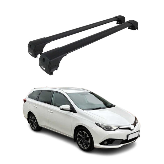 Dachträger Grundtäger für Toyota Auris mk2 Kombi 2012-2018 75kg Alu Schwarz 2tlg