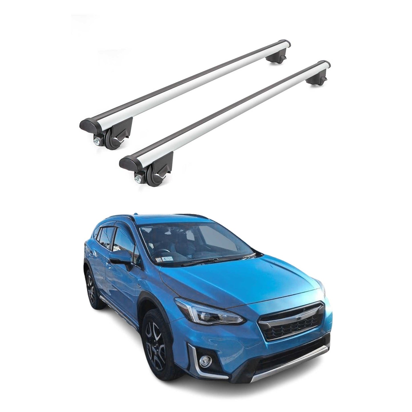 Portbagaj de plafon pentru Subaru XV e-boxer 2021-2025 FL 100kg aluminiu argintiu 2x ABE
