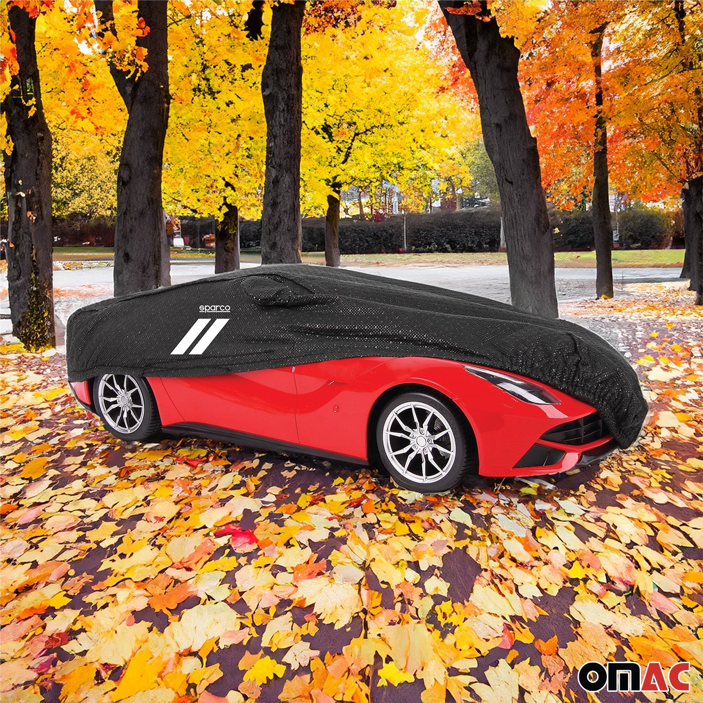 SPARCO Auto Schutzhülle Vollgarage Autoabdeckung Schwarz Ganzgarage Autogarage L