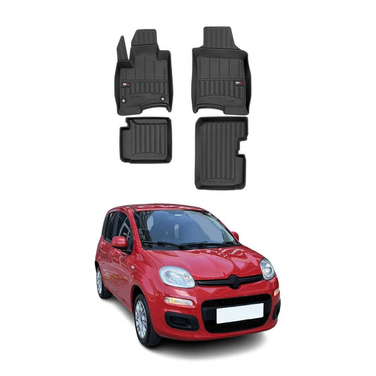 Covorașe auto Fiat Panda 2020-2025, TPE, negre, 4 buc.
