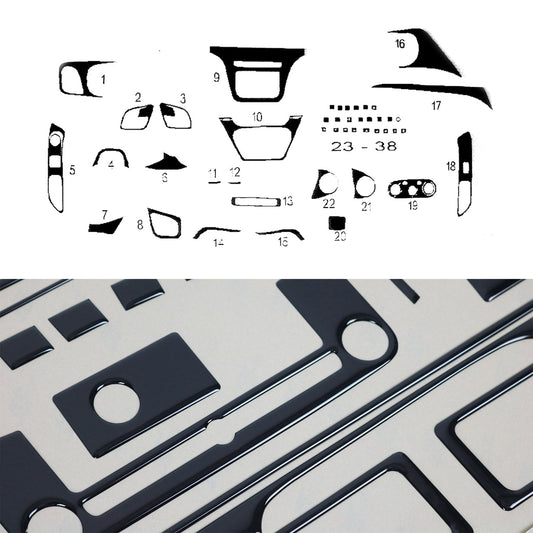 Ornamente interioare cockpit pentru Iveco Daily 2014-2019, aspect negru piano, 38 bucăți