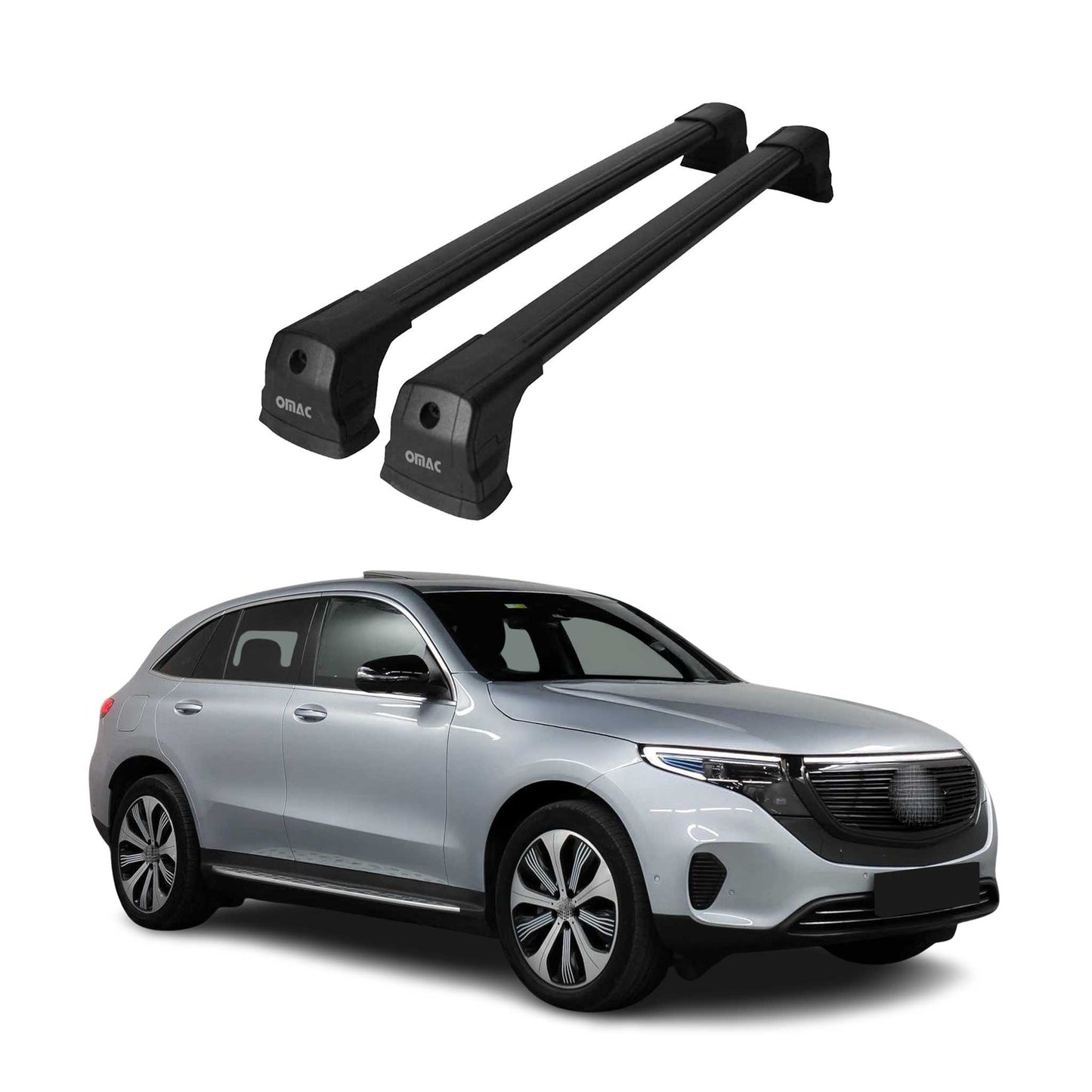 Portbagaj de plafon pentru Mercedes EQC N293 2019-2023 75kg aluminiu negru 2 piese