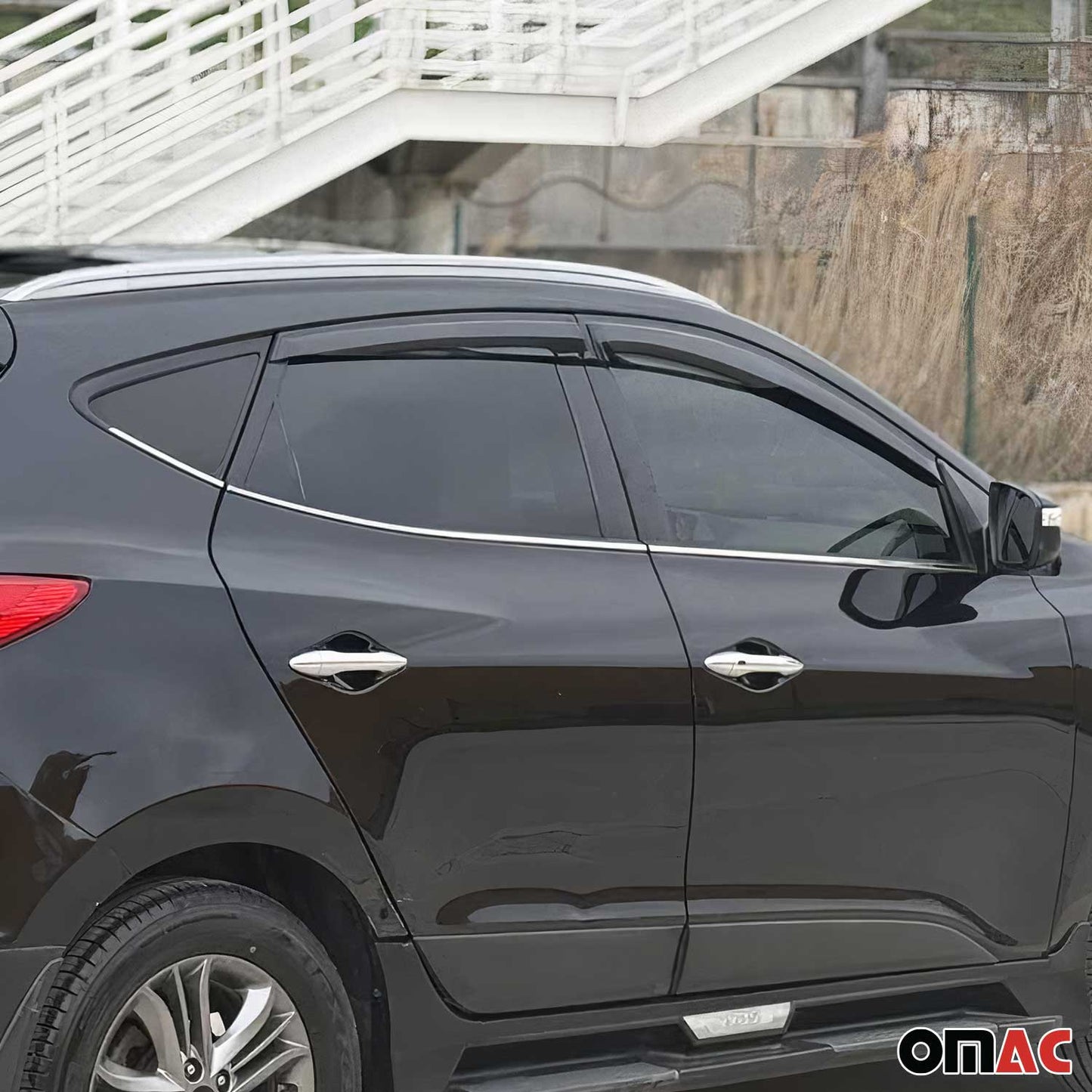 Benzi decorative pentru geamuri pentru Hyundai ix35 2010-2015, oțel inoxidabil cromat, 6 bucăți