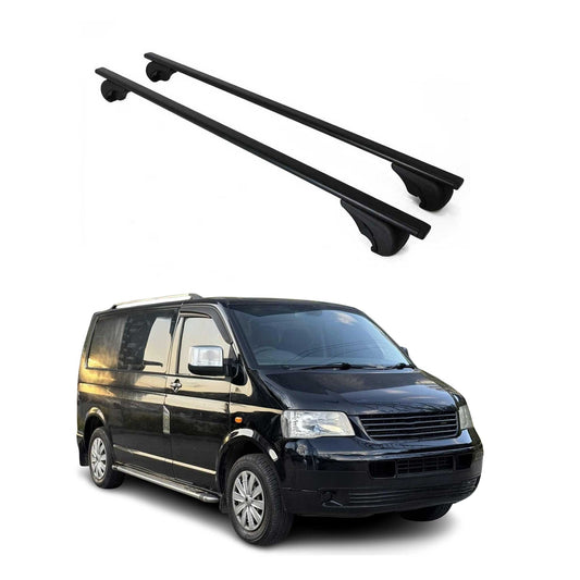 Portbagaj de plafon pentru VW Transporter T5 2003-2015 75kg, negru metalic, 2 buc.