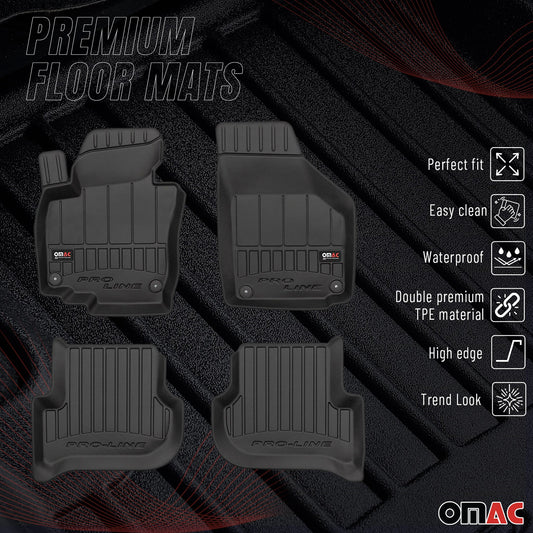 2009-2017 Skoda Yeti Fußmatten TPE Schwarz 4 tlg