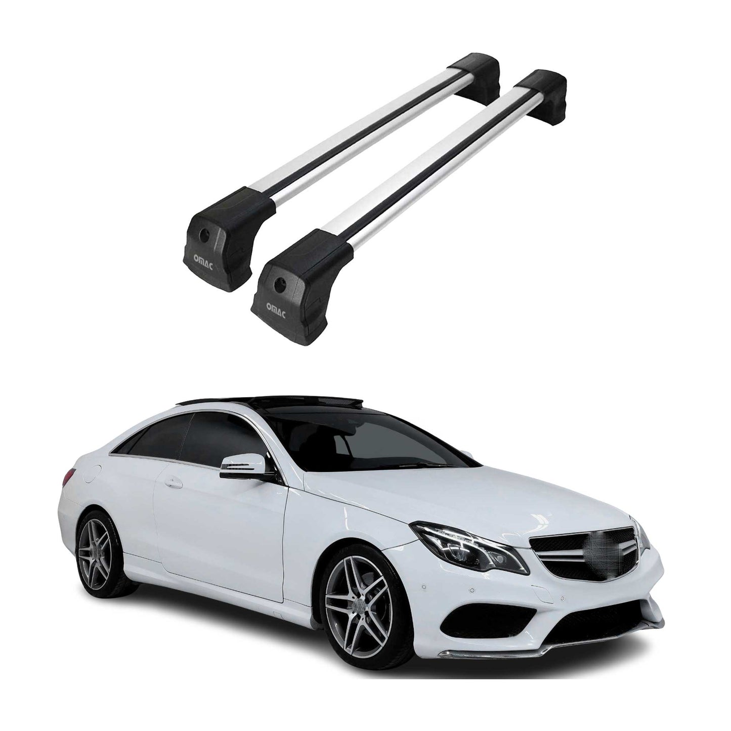 Portbagaj de plafon pentru Mercedes E Class C207 Coupe 2009-2016 75kg Aluminiu Argintiu