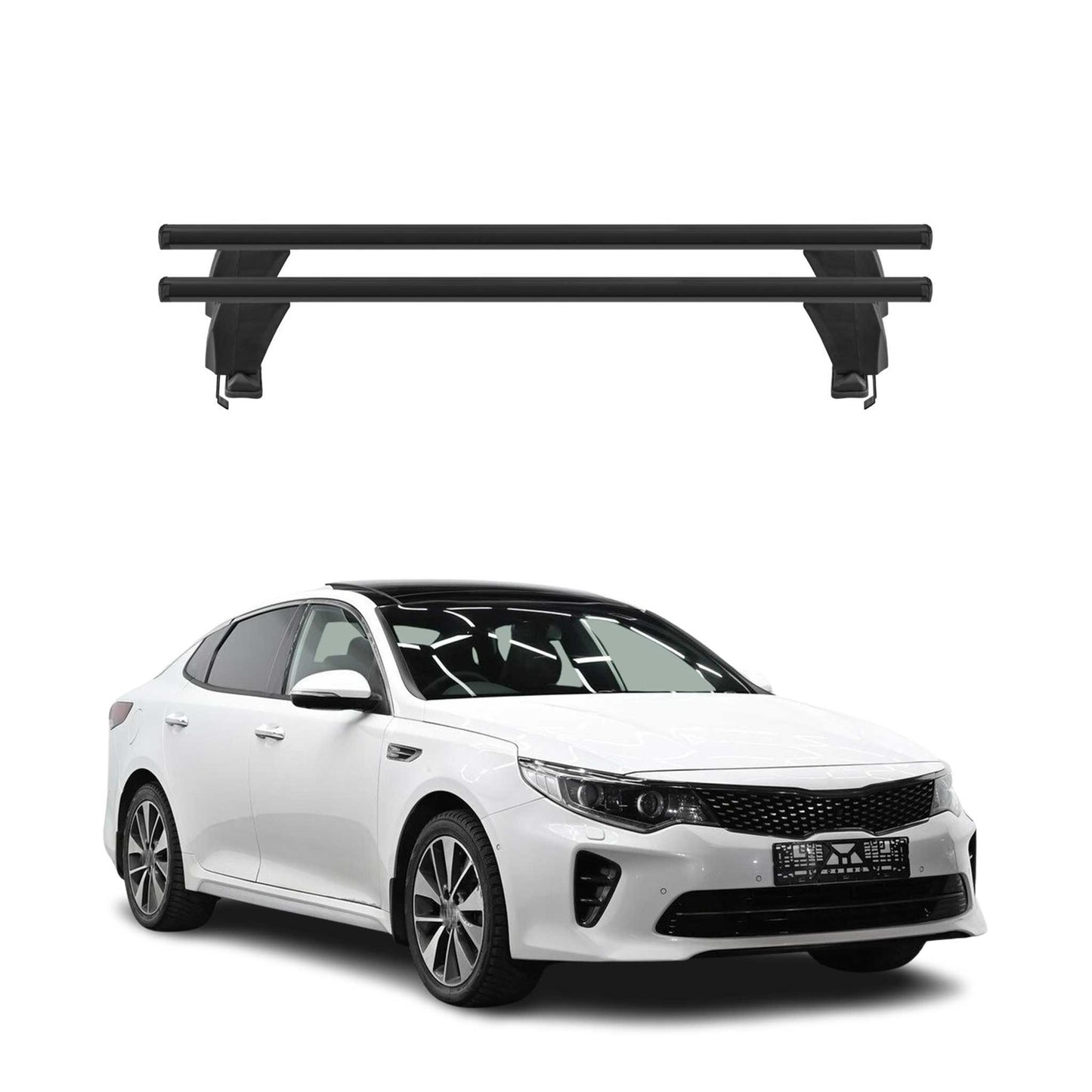 Bagażnik dachowy Menabo do Kia Optima 2015-2020, 50 kg, aluminiowy, czarny, 2-częściowy