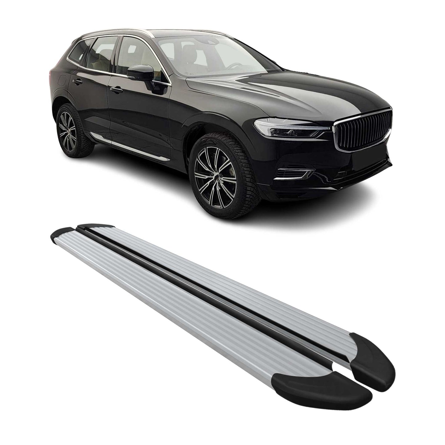 2017-2025 Volvo XC60 Seitenschweller Trittbretter Schweller Aluminium Silber
