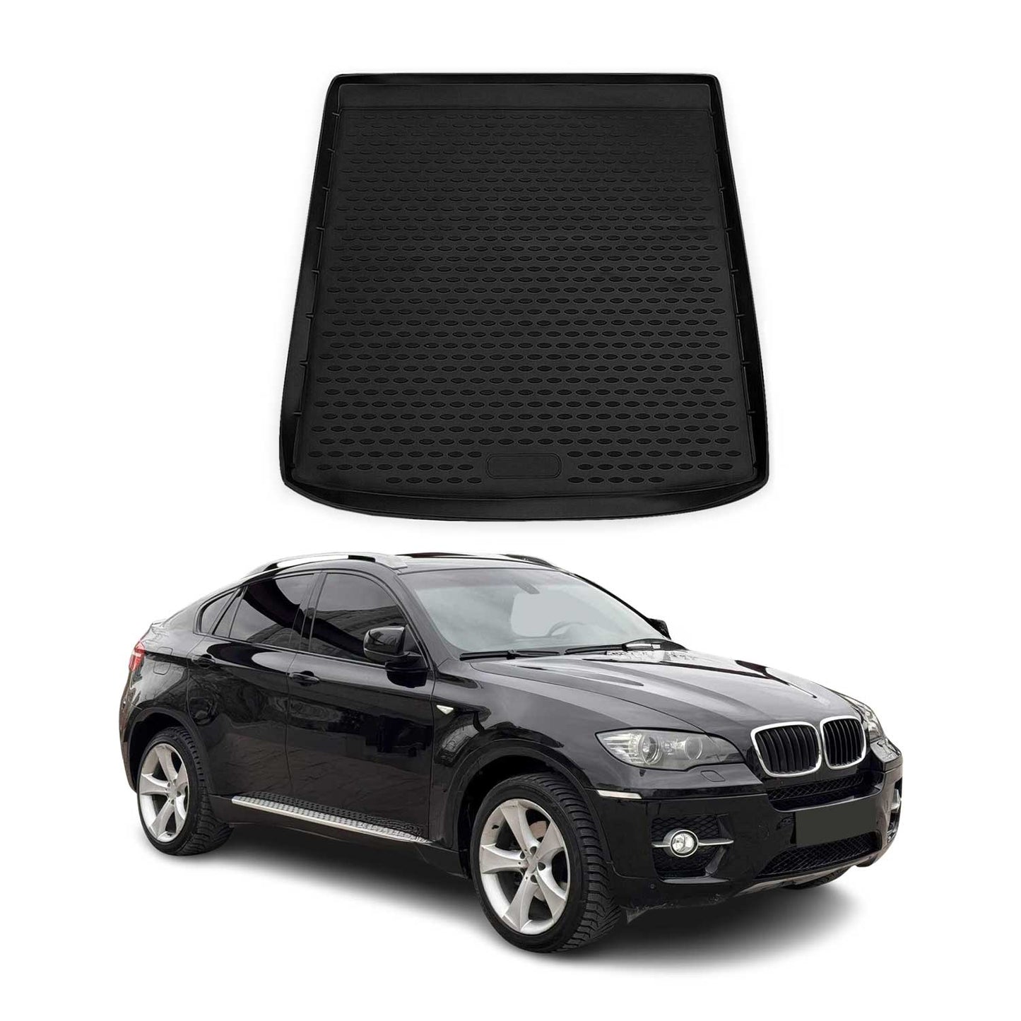 Covoraș portbagaj/tapițerie portbagaj pentru BMW X6 E71 F16 2007-2019, cauciuc TPE, negru