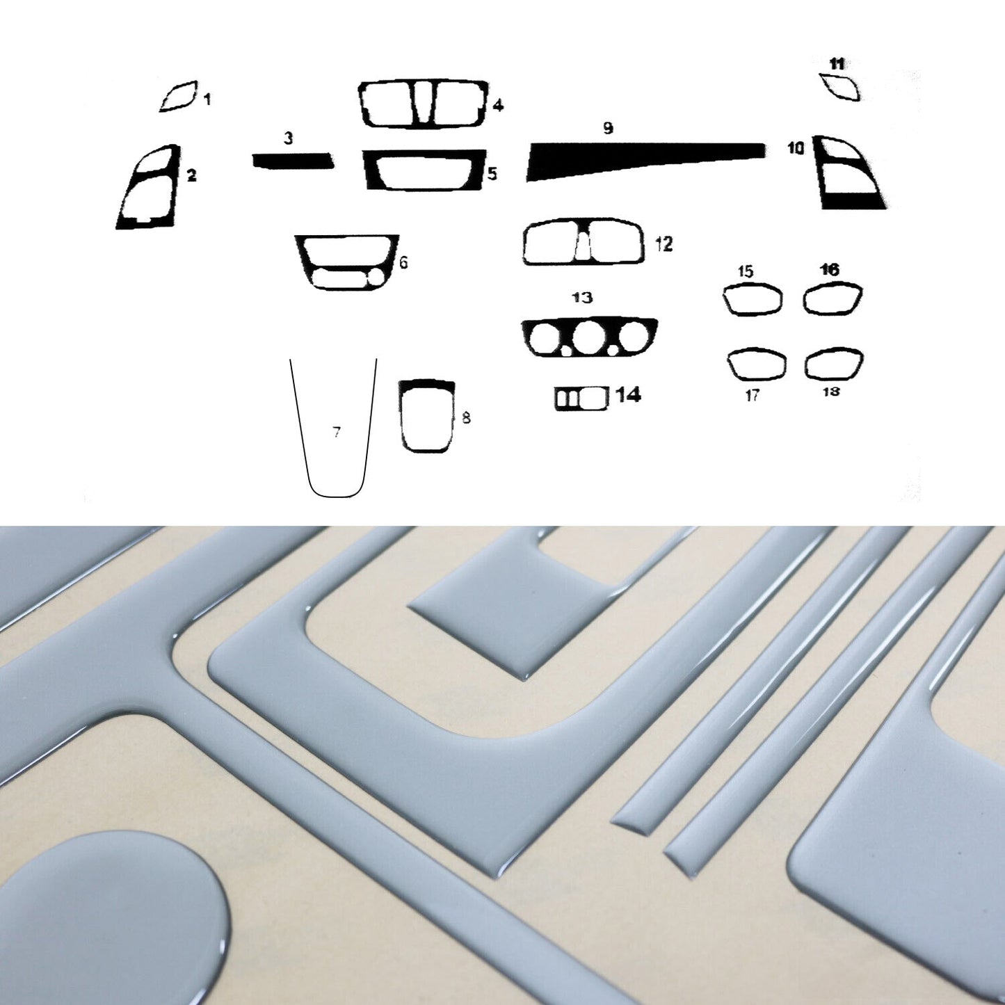 Innenraum Dekor Cockpit für Renault Megane 3 2008-2016 Aluminium Optik 18tlg