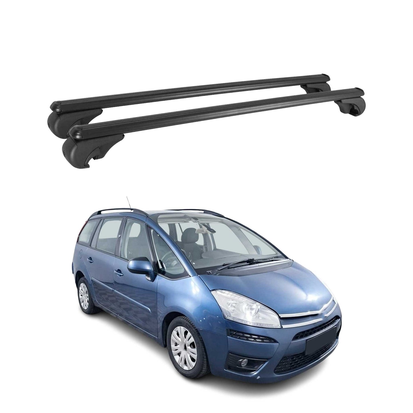 Dachträger Grundtäger für Citroen C4 Picasso 2006-2013 75kg Alu Schwarz 2 tlg