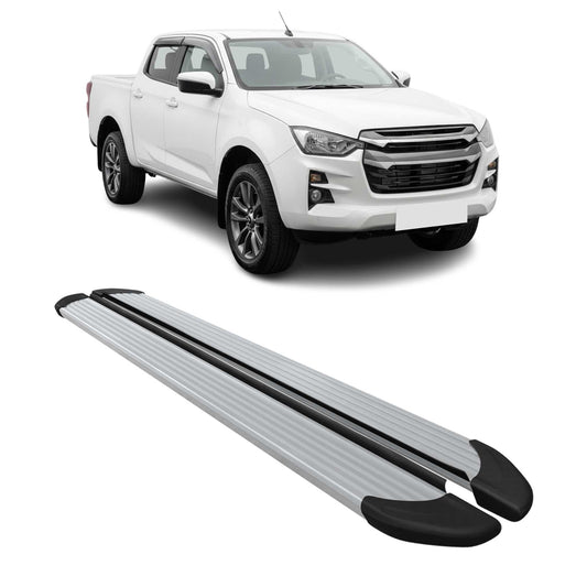 Praguri laterale, aluminiu, argintiu, pentru Isuzu D-Max III 2019-2025