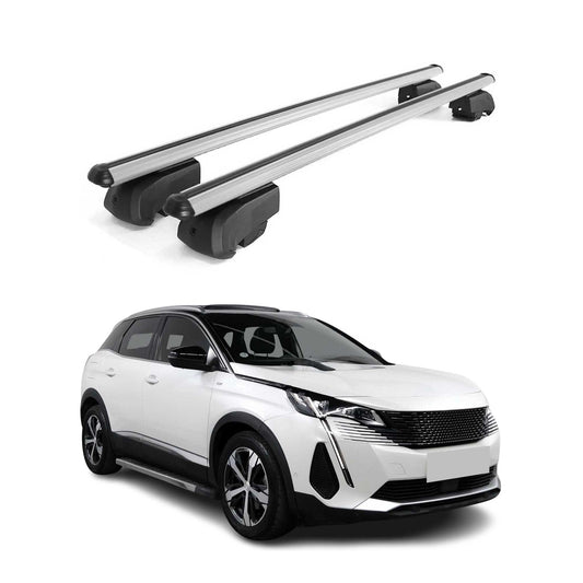 Dachträger Gepäckträger für Peugeot 3008 P84 2016-2023 ABE Aluminium Grau 2x