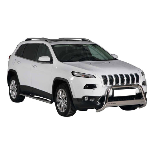 Bară de protecție/buton față pentru Jeep Cherokee 2013-2018, ø63mm, oțel, argintiu
