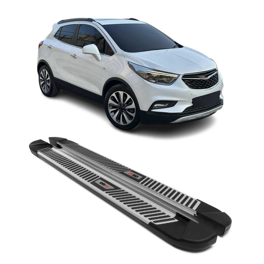 Trittbretter Seitenbretter Seitenschweller für Opel Mokka 2012-2019 Alu Schwarz