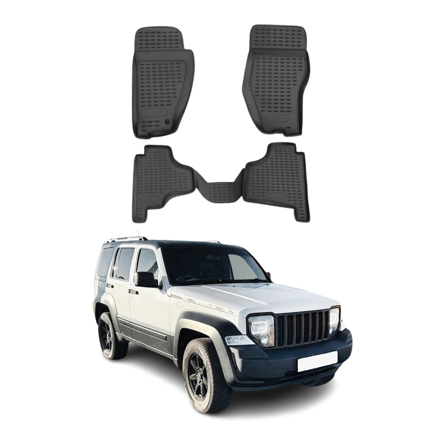 OMAC Gummimatten Fußmatten für Jeep Patriot 2007-2012 TPE Automatten Schwarz 4x