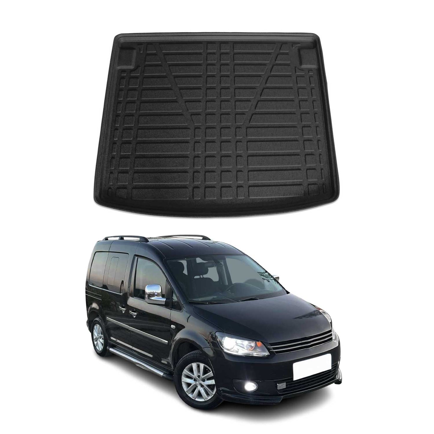 Protecție portbagaj/cargo pentru VW Caddy 2010-2015, cauciuc TPE, negru