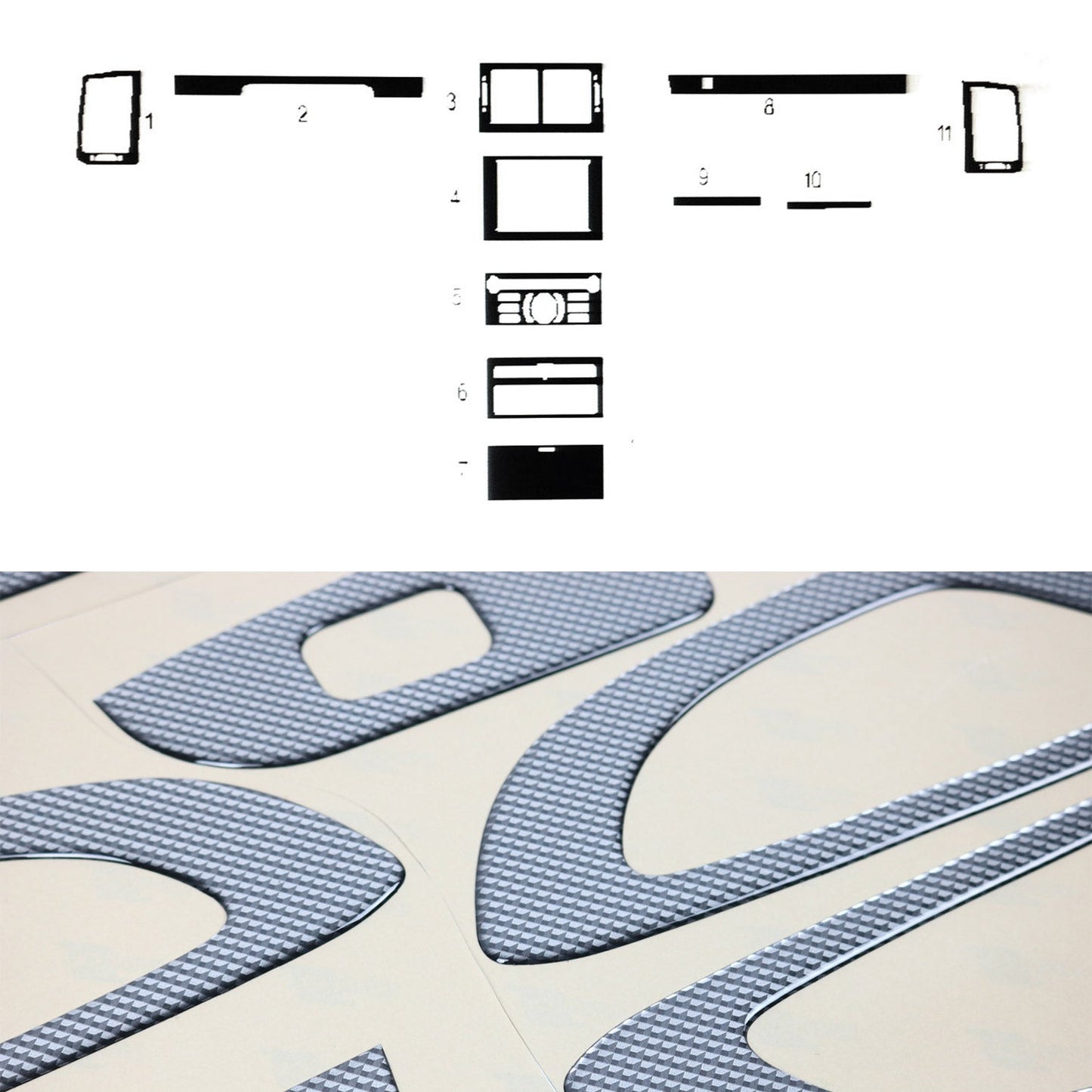 Innenraum Dekor Cockpit für Peugeot 407 2004-2011 Carbon Optik 11tlg