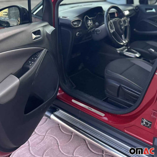 Ornamente prag uși pentru Opel Crossland X 2017-2025, oțel inoxidabil, 2 bucăți