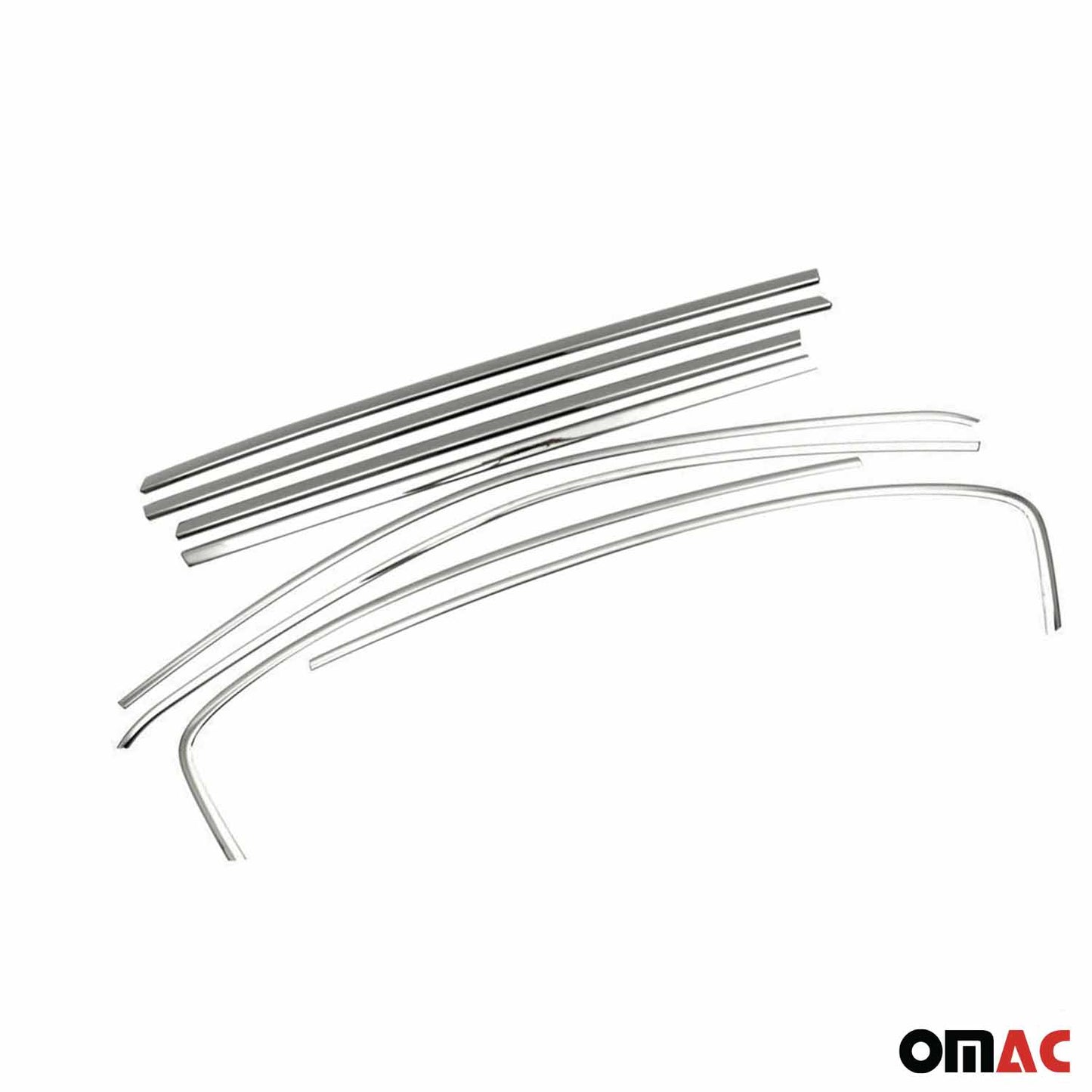 Benzi decorative pentru geamuri Fiat Tipo 2016-2025, oțel inoxidabil, culoare închisă, 8 bucăți