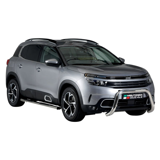 Bară de protecție/buton față pentru Citroen C5 Aircross 2018-2022, ø76mm, oțel, argintiu