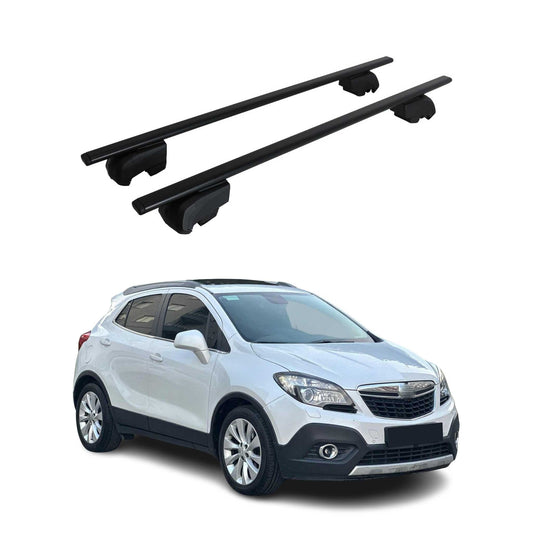 Portbagaj de plafon pentru Opel Mokka 2012-2016 75kg, negru metalic, 2 buc.