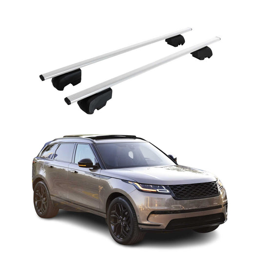 Portbagaj de plafon pentru Range Rover Velar 2017-2025, metal, argintiu, omologat ABE, 2x