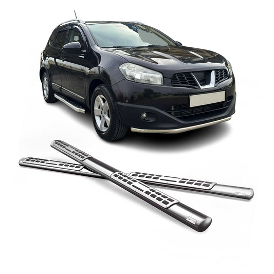 Edelstahl Seitenschweller Schwellerrohre für Nissan Qashqai 2007-2010 Silber