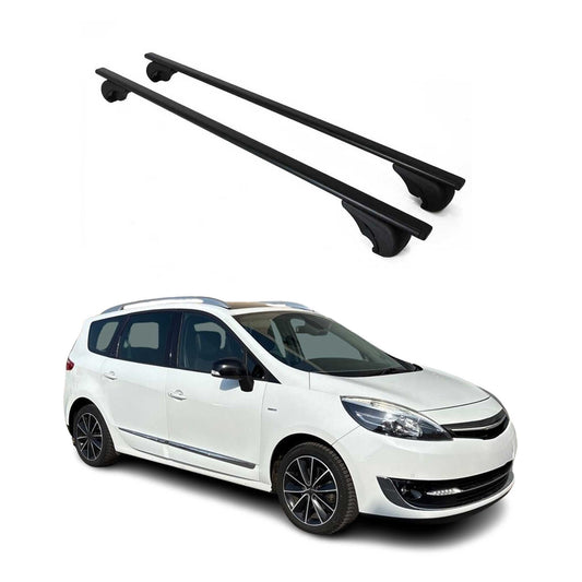 Portbagaj de plafon pentru Renault Scenic mk3 2009-2016 75kg metal negru 2 buc
