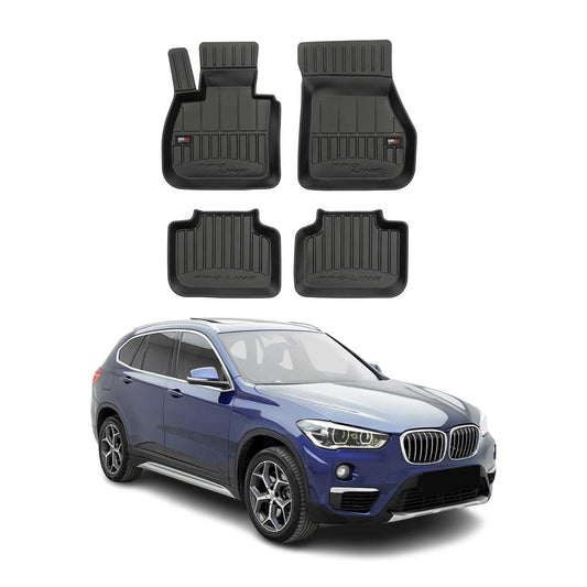 OMAC Gummi Fußmatten für BMW X1 F48 2015-2022 Premium TPE Automatten Schwarz 4x